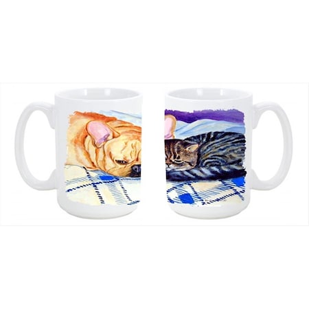 Cat Dishwasher Safe Microwavable Ceramic Coffee Mug 15 Oz.